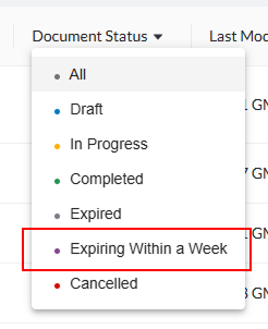 Documents Page - Status Filter - Expiring within a week-20260531-160934.png