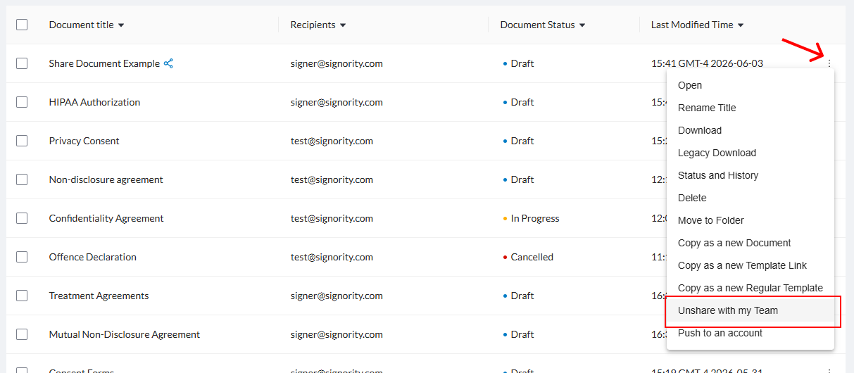 Documents Page - Dropdown - Unshare Document-20260603-194309.png
